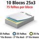 10 Blocos E Talões 25x3 Folhas Ap 75g