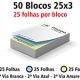 50 Blocos E Talões 25x3 Folhas Ap 75g
